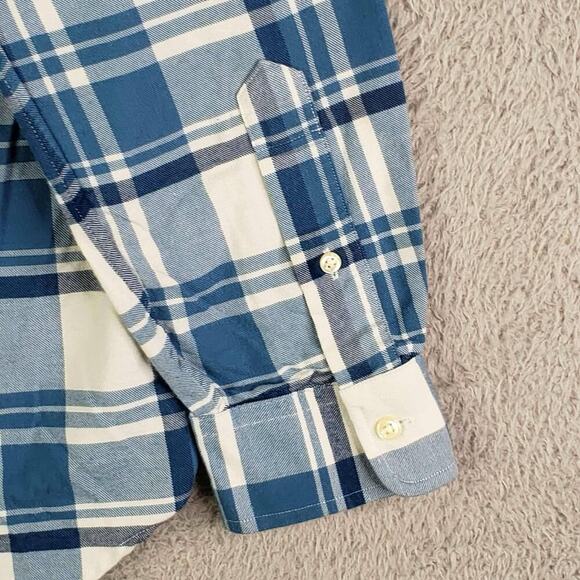 Polo Ralph Lauren Shirt Mens Medium M Oxford Plaid Button Down LS Blue Flannel - Picture 7 of 11